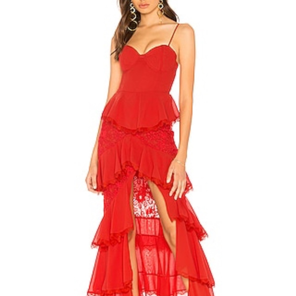 MAJORELLE Zelda Fits Gown in Red
